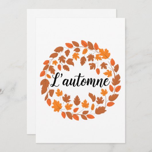 ロオートムー秋フランスのイラストレーション秋シーズン シーズンカード (正面/裏面)