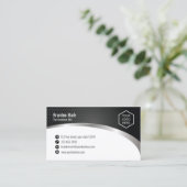 ロカスタムゴと文字の自動炭素 名刺 (スタンド正面)