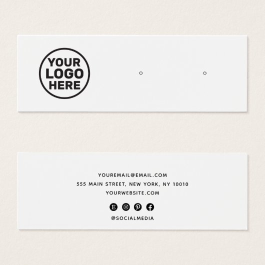 ロカスタムゴの追加ホワイトスタッドイヤリング表示ホルダー (正面&裏面)