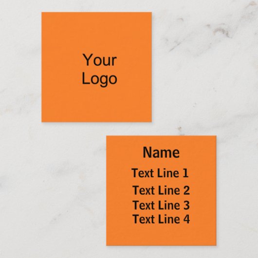 、ロカスタムゴの追加、サニーオレンジ。 スクエア名刺 (正面/裏面)