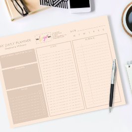 ロカスタムゴを追加モダンベージュ未加工の毎日プランナー ノートパッド