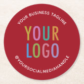 ロカスタムゴバーコースターダンボールプロモーション赤 ラウンドペーパーコースター (正面)