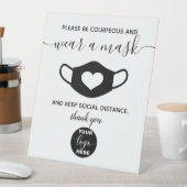 ロカスタムゴブランドビジネスセーフティ衣服a顔マスク 台座サイン (インサイチュ)