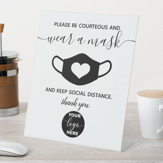 ロカスタムゴブランドビジネスセーフティ衣服a顔マスク 台座サイン (インサイチュ)
