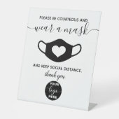 ロカスタムゴブランドビジネスセーフティ衣服a顔マスク 台座サイン (正面)