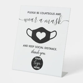 ロカスタムゴブランドビジネスセーフティ衣服a顔マスク 台座サイン