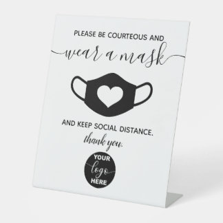 ロカスタムゴブランドビジネスセーフティ衣服a顔マスク 台座サイン