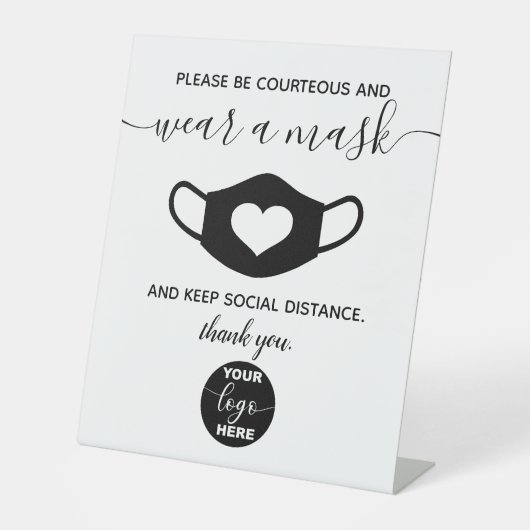 ロカスタムゴブランドビジネスセーフティ衣服a顔マスク 台座サイン (正面)