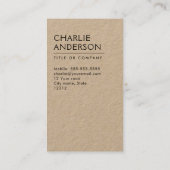 ロカスタムゴ垂直ミニマリモダンストクラフト紙 名刺 (裏面)