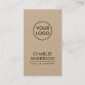 ロカスタムゴ垂直ミニマリモダンストクラフト紙 名刺 (正面)
