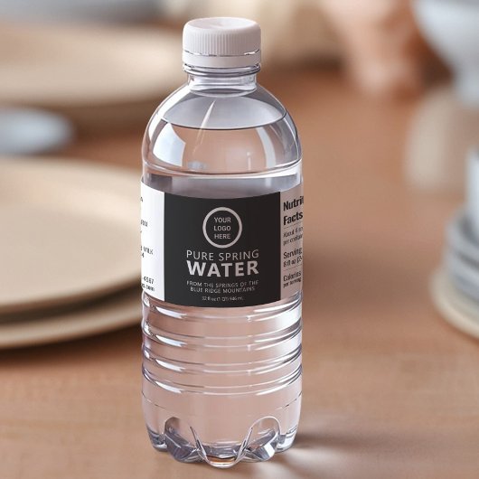 ロカスタムゴ文字ブラックウォーターボトルプライムラベル ペットボトルラベル