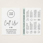 ロカスタムゴ真皮フィラーアフターケアアドバイスカード (正面&裏面)