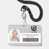 ロカスタムゴ社員写真会社のセキュリティ バッジ (Front with Lanyard)