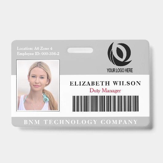 ロカスタムゴ社員写真会社のセキュリティ バッジ (Front)