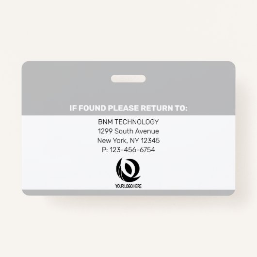 ロカスタムゴ社員写真会社のセキュリティ バッジ (裏面)