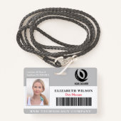 ロカスタムゴ社員写真会社のセキュリティ バッジ (正面ランヤード)