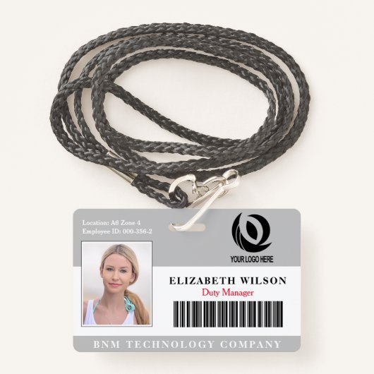 ロカスタムゴ社員写真会社のセキュリティ バッジ (正面ランヤード)