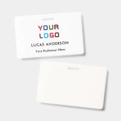 ロカスタムゴ社員名のタイトル白色IDバッジ バッジ (正面＆裏面)