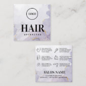 ロカスタムゴ紫色の金ゴールドヘアアフターケアカード スクエア名刺 (正面/裏面)