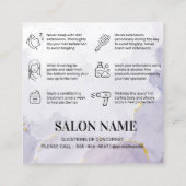 ロカスタムゴ紫色の金ゴールドヘアアフターケアカード スクエア名刺 (裏面)