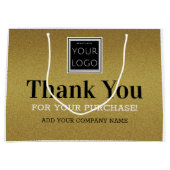 ロカスタムゴ購入の金ゴールドGlitに感謝 ラージペーパーバッグ (正面)