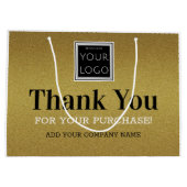 ロカスタムゴ購入の金ゴールドGlitに感謝 ラージペーパーバッグ (裏面)