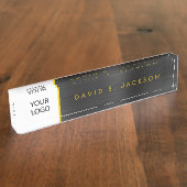 ロカスタムゴ金ゴールドラグジュアリープロフェッショナルエグゼクティブ デスクネームプレート (側面)