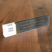 ロカスタムゴ金ゴールドラグジュアリープロフェッショナルエグゼクティブ デスクネームプレート (側面)