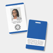 ロカスタムゴ&フォト社員の濃い青 バッジ (正面＆裏面)