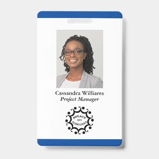 ロカスタムゴ&フォト社員の濃い青 バッジ (正面)