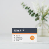 ロカスタムゴ(モダン黒とオレンジ) 名刺 (スタンド正面)