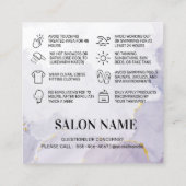 ロカスタムゴ(紫色のワックシング・アフターケア)  スクエア名刺 (裏面)