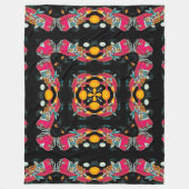 ロカビリーのサイケデリックな外国の宇宙の乗車の曼荼羅 フリースブランケット (正面)