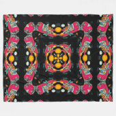 ロカビリーのサイケデリックな外国の宇宙の乗車の曼荼羅 フリースブランケット (正面(横))