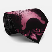 ロカビリーのスカルのタイ-赤か紫色 ネクタイ (ロール)