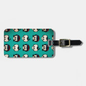 ロカビリーのスカルパターン ラゲッジタグ (正面横)