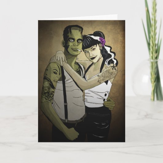 ロカビリーのフランクおよび花嫁 カード (正面)
