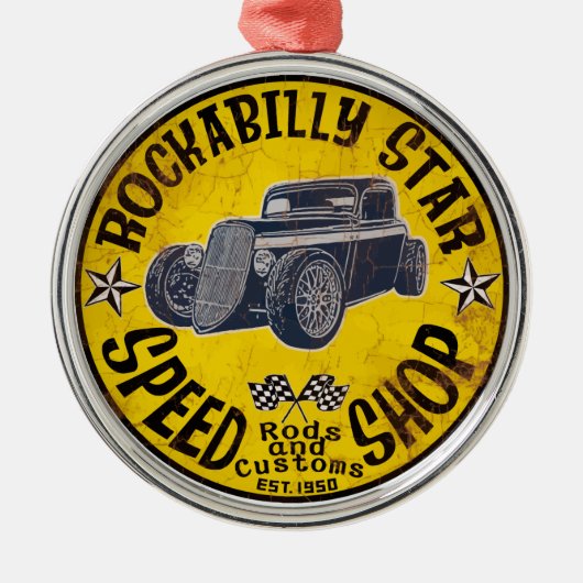 ロカビリーの乗車 メタルオーナメント (正面)