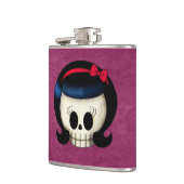 ロカビリーの女の子のスカル フラスク (左)