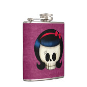 ロカビリーの女の子のスカル フラスク (右)