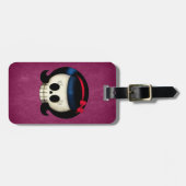 ロカビリーの女の子のスカル ラゲッジタグ (正面横)