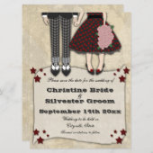 ロカビリーの結婚式、6.5x8.75は日付を救います セーブザデート (正面/裏面)