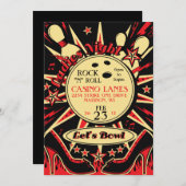 ロカビリーガールズパーティーボウリング招待状 招待状 (正面/裏面)