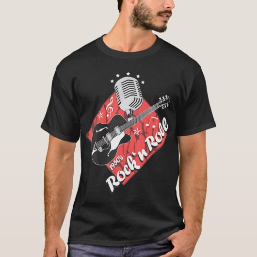 ロカビリーギターロックNロールサイコビリー Tシャツ (正面)