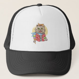ロカビリースタイルのネコ キャップ