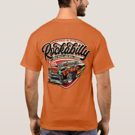 ロカビリースタイルのホットロッドクラシックカー Tシャツ