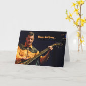 ロカビリースタンドアップベースプレーヤー誕生日カード カード (黄色い花)