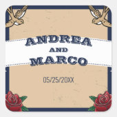 ロカビリータトゥーゴシックの目的地の結婚式 スクエアシール