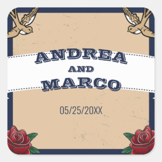 ロカビリータトゥーゴシックの目的地の結婚式 スクエアシール