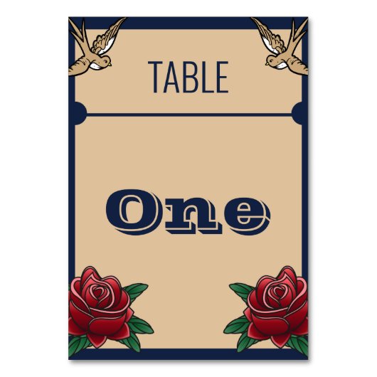 ロカビリータトゥーゴシック結婚披露宴 テーブルナンバー (裏面)